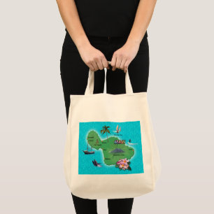 Maui Map Tote Bag