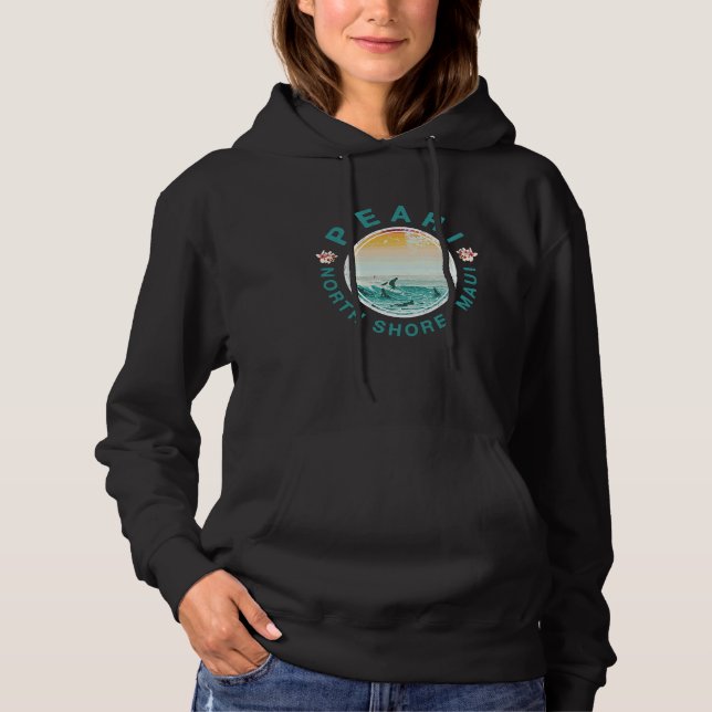 Maui Peahi Surfing Hawaiian Retro Hoodie (Front)