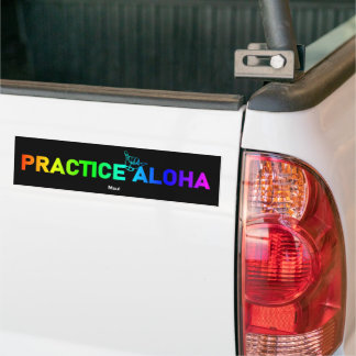 Maui Practice Aloha Rainbow Shaka (Hang loose) Bumper Sticker