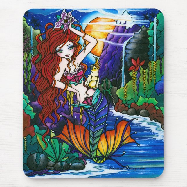 Maui Princess Mermaid Cockatoo Fairy Mouse Pad (Front)