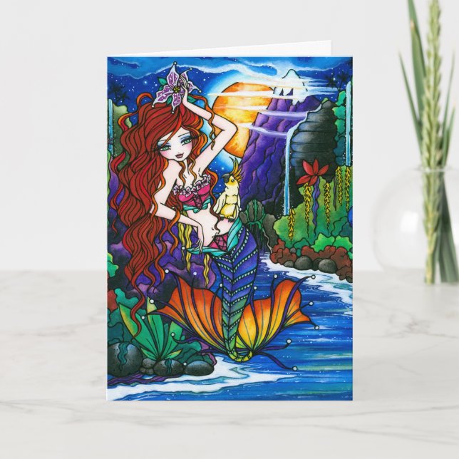 Maui Princess Mermaid Fairy Cockatoo Card (Front)