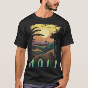 Maui Retro Sunset Aloha Hawaiian Vacation Summer H T-Shirt