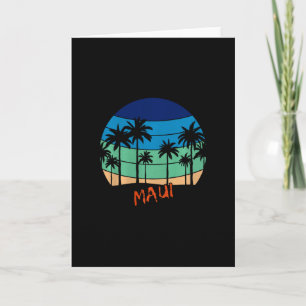 Maui Retro Vintage Sunset Beach Design Premium Tri Card