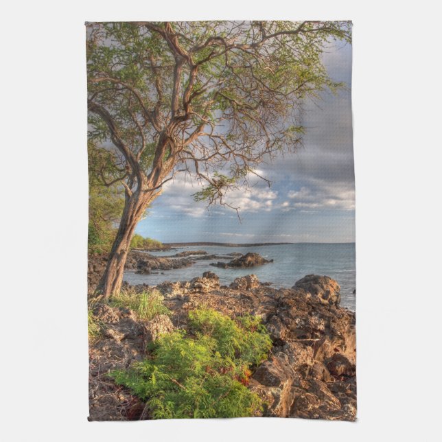 Maui shoreline  tea towel (Vertical)