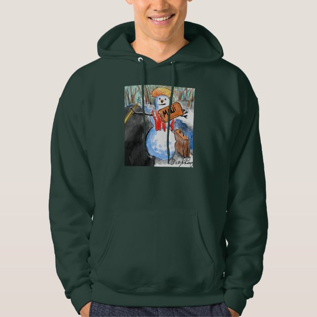 Maui Snowman Holiday Hoodie (Front)