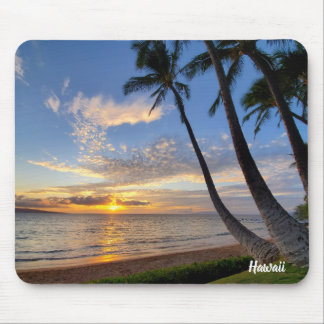 Maui Sunset and Palm Trees Mouse Pad