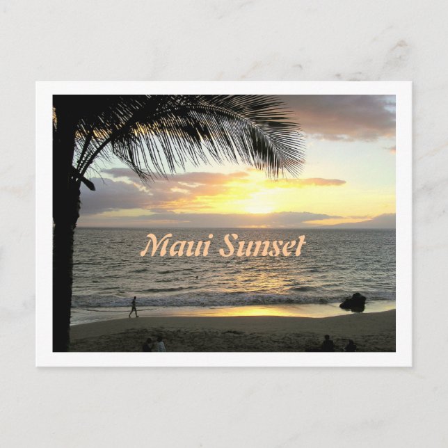 Maui Sunset, Beach Walker Postcard (Front)
