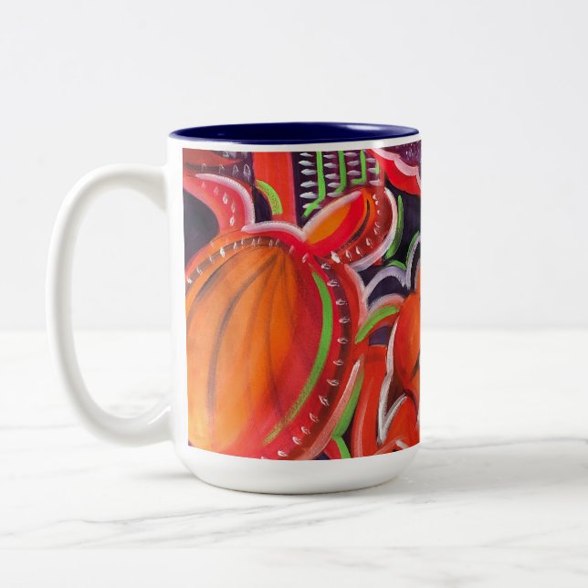 Maui Sunset Sea Turtles Two-Tone Coffee Mug (Left)