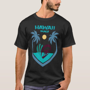 Maui Surf Hawaii Oahu Beach Palms Aloha USA Souven T-Shirt