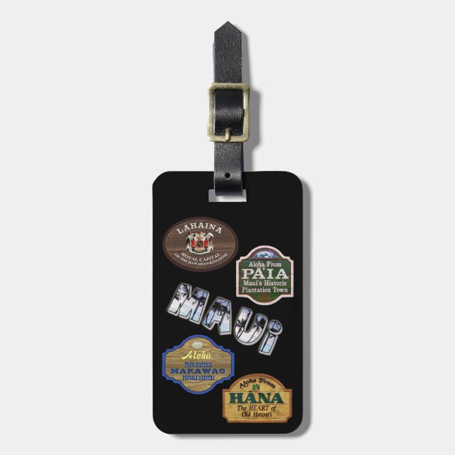 Maui Towns Luggage Tag (Front Vertical)