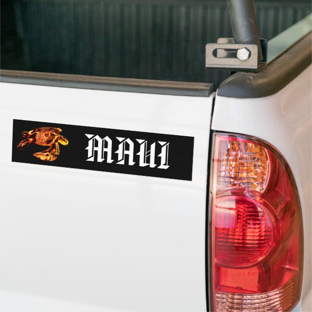 MAUI - Tribal Honu Lava Bumper Sticker (On Truck)