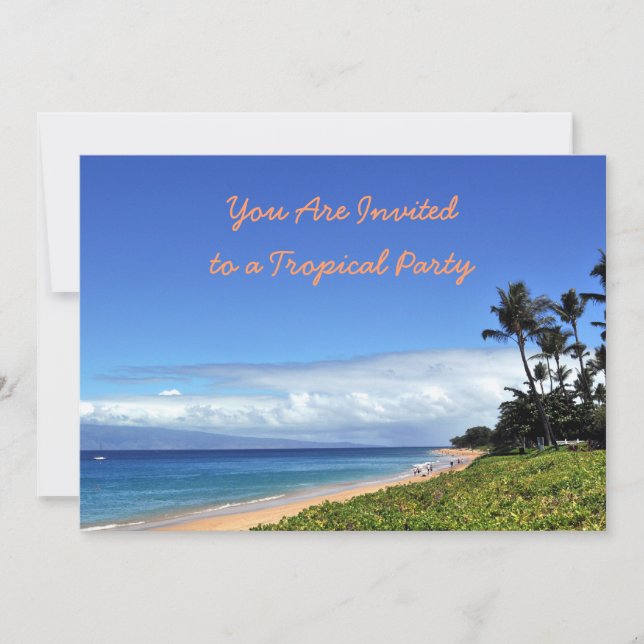 Maui Tropical Party Invitation (Front)