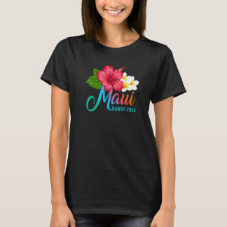 Maui Vacation With Hawaiian Tropical Hibiscus Flow T-Shirt