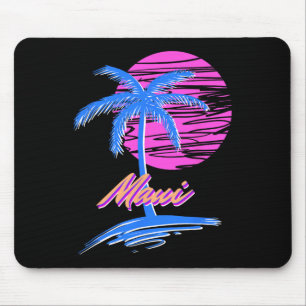 Maui Vaporwave Synth Outrun Sunset 80s Beach Retro Mouse Pad