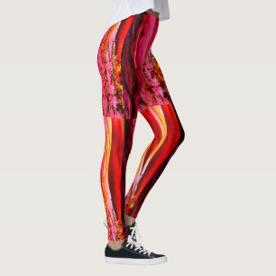 Maui waves Thunder_Cove pink/red striped Leggings