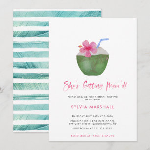 Maui'd Hawaii Destination Wedding Bridal Shower Invitation