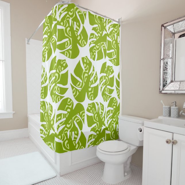 MAULI (green) Shower Curtain (In Situ)