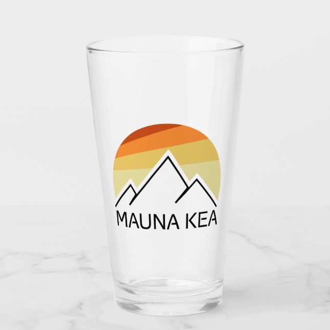 Mauna Kea Hawaii Retro Glass (Front)