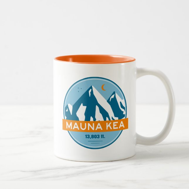 Mauna Kea Hawaii Stars Moon Two-Tone Coffee Mug (Right)