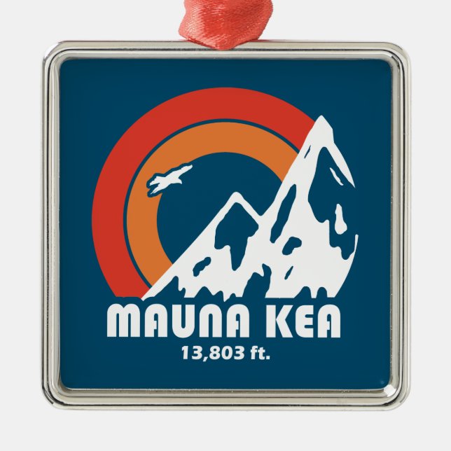 Mauna Kea Hawaii Sun Eagle Metal Ornament (Front)