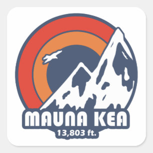 Mauna Kea Hawaii Sun Eagle Square Sticker