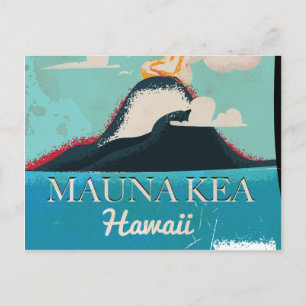 mauna kea volcano vintage Hawaii travel poster Postcard