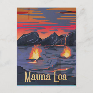 Mauna Loa volcano travel poster Postcard
