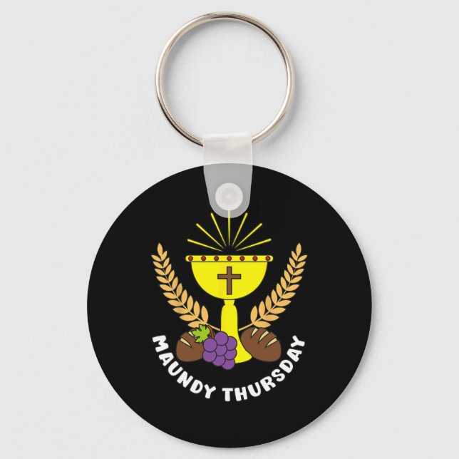 Maundy Thursday Holy Week Easter Christian Cross J Key Ring (Front)