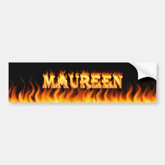 Maureen real fire and flames bumper sticker design
