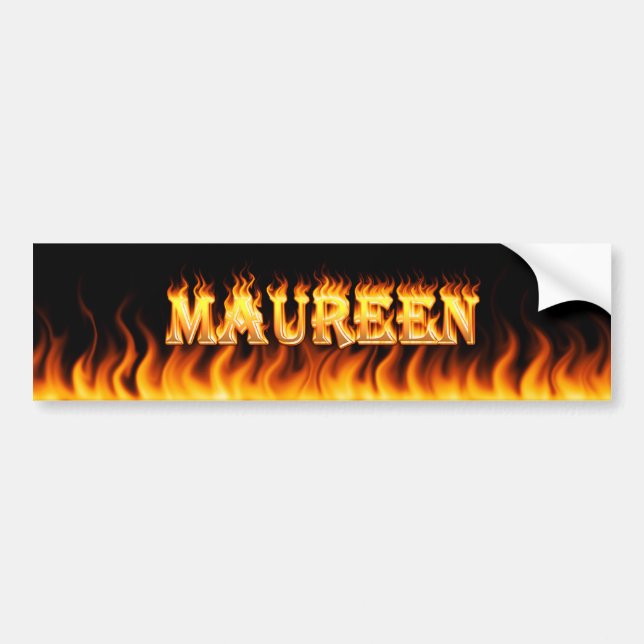 Maureen real fire and flames bumper sticker design (Front)