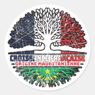 Mauretania Mauretanian French France Tree Roots Classic Round Sticker