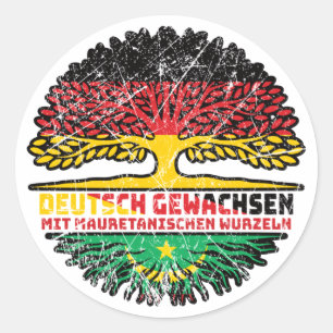 Mauretanien Mauretanisch Deutsch Deutschland Baum Classic Round Sticker