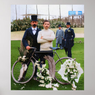 Maurice Garin Winner Paris-Roubaix 1898 Colour Red Poster