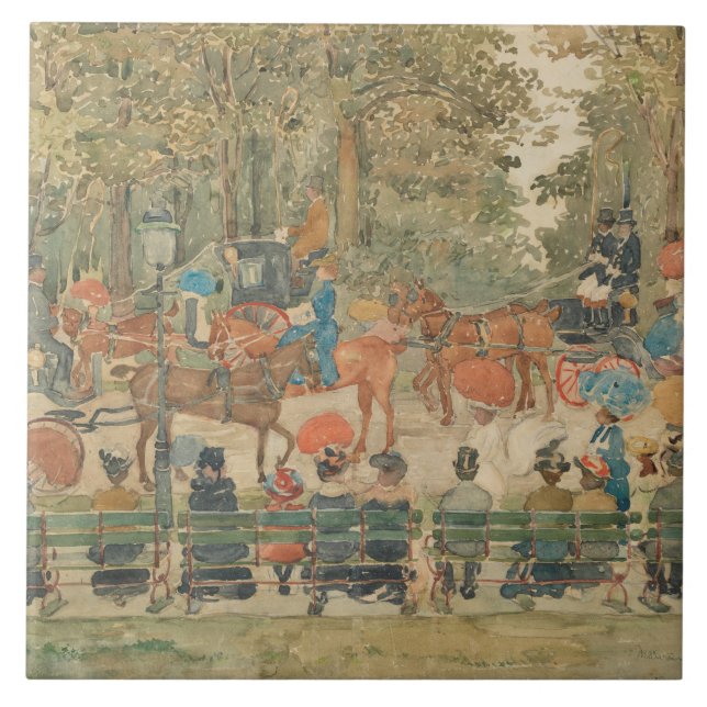 Maurice Prendergast - Central Park, 1901 Ceramic Tile (Front)