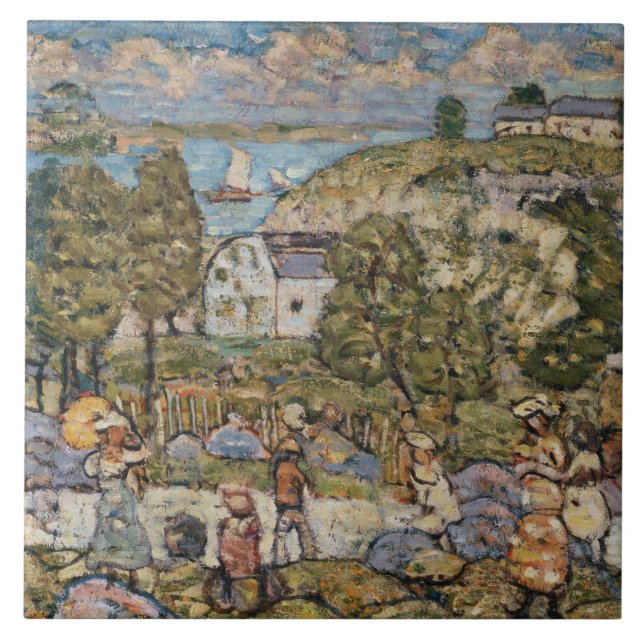 Maurice Prendergast - Landscape Near Nahant Ceramic Tile (Front)