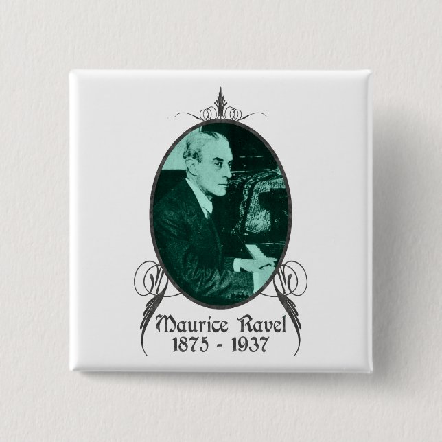 Maurice Ravel 15 Cm Square Badge (Front)