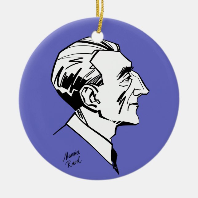 Maurice Ravel Ceramic Ornament (Front)