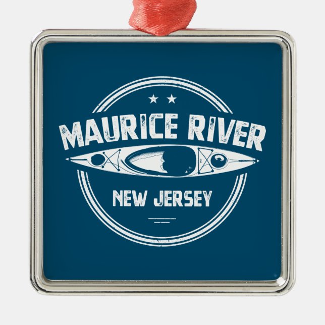 Maurice River New Jersey Kayaking Metal Ornament (Front)