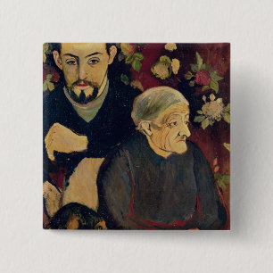 Maurice Utrillo, his Grandmother and his Dog 15 Cm Square Badge