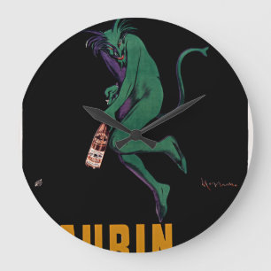 Maurin Quina Green Devil by Cappiello Large Clock
