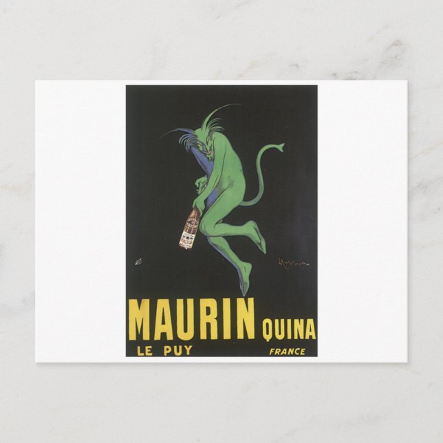MAURIN QUINA Vintage Liquor Label lg Postcard (Front)
