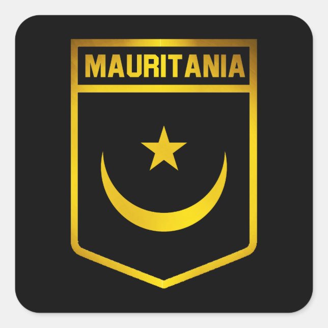 Mauritania Emblem Square Sticker (Front)