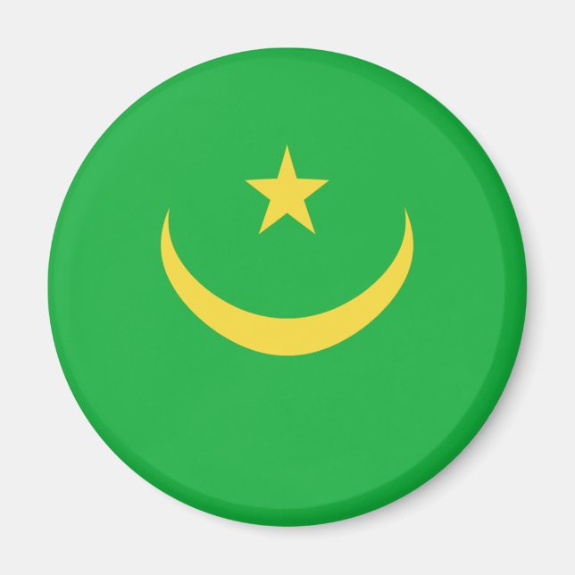 Mauritania Fisheye Flag Magnet (Front)