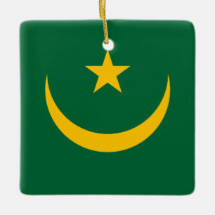 Mauritania Flag  Ceramic Ornament
