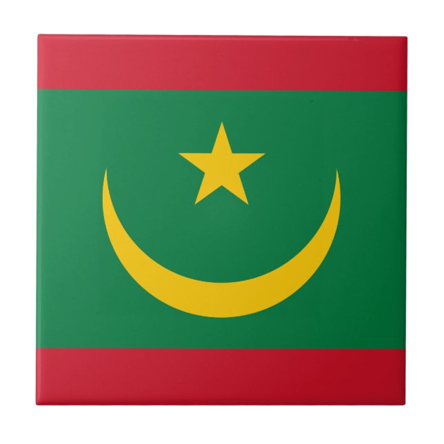 Mauritania Flag Ceramic Tile (Front)