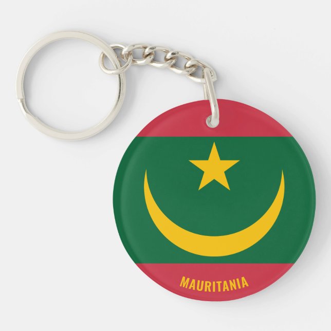 Mauritania Flag Charming Patriotic Key Ring (Front)