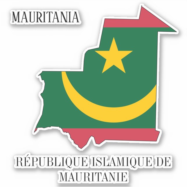 Mauritania Flag Charming Patriotic Map (Front)
