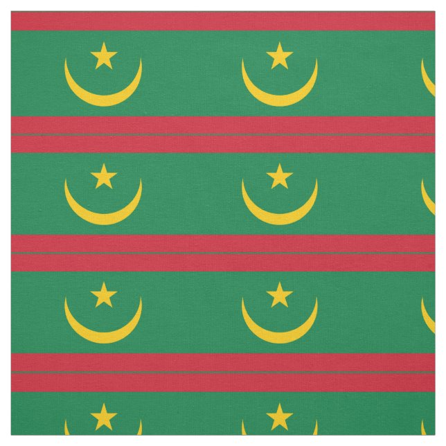 Mauritania Flag Fabric (Swatch)