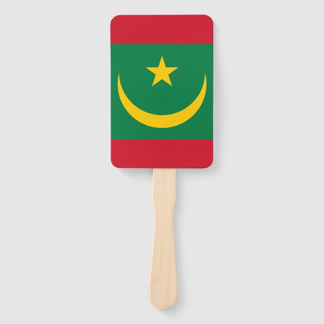 Mauritania Flag Hand Fan (Front)
