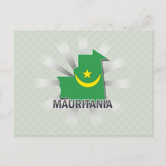 Mauritania Flag Map 2.0 Postcard (Front)